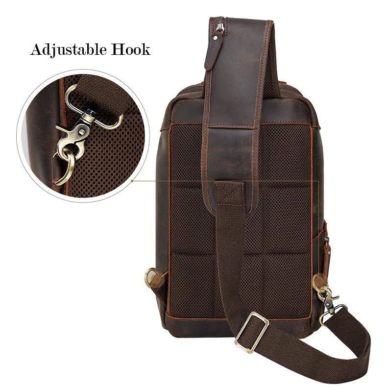 Crossbody Men Leather Chest Bag