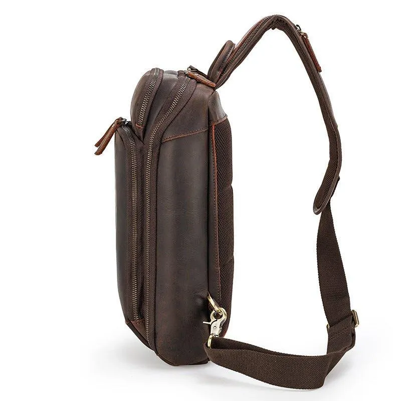 Crossbody Men Leather Chest Bag