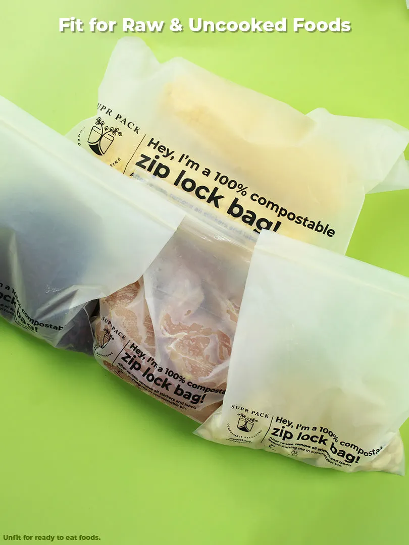 Custom Zip Lock Bags. Compostable, Sustainable & Reusable. MOQ: 100