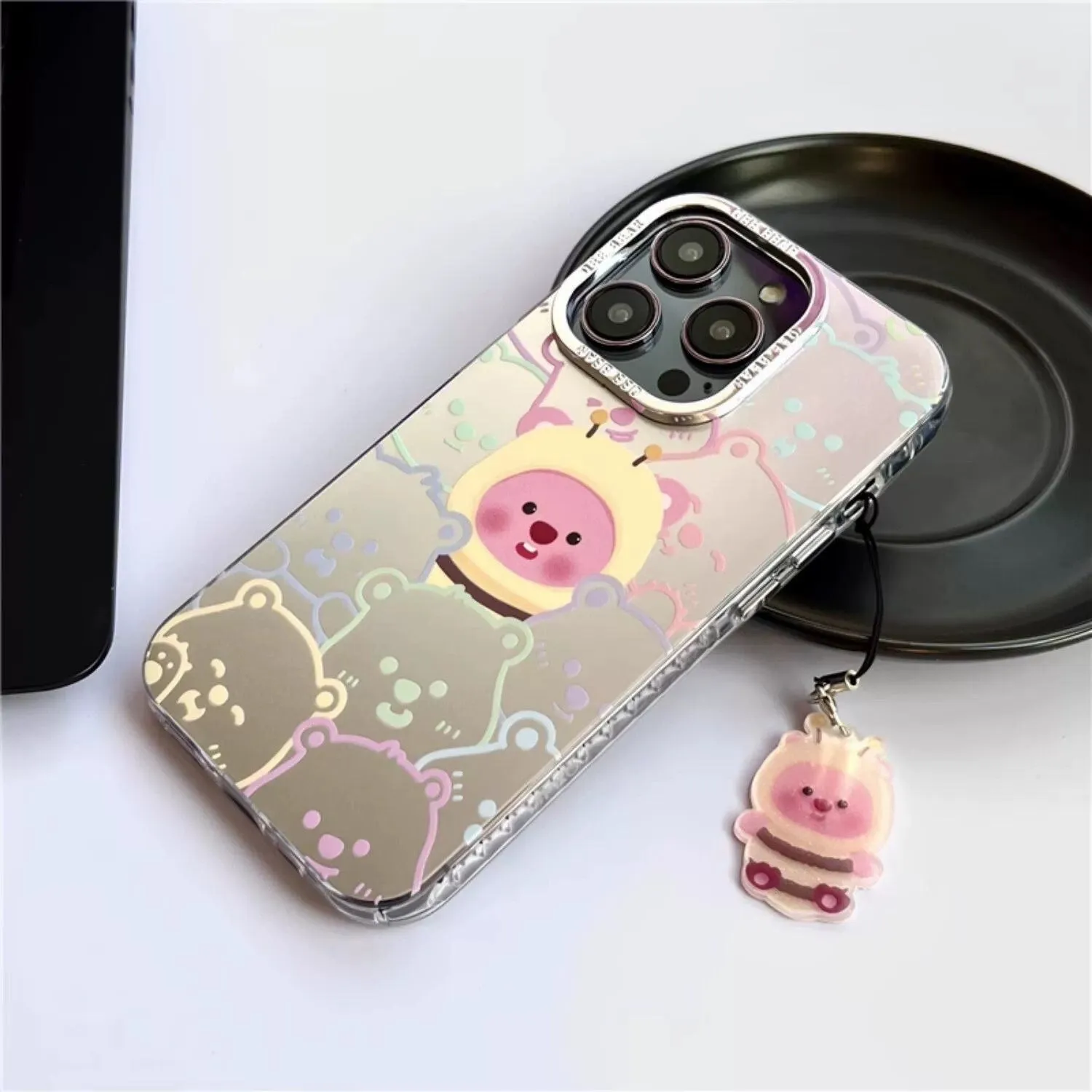 Cute Pink 3D Piggies Eletectroplated Silver Matte Design Protective Shockproof Phone Case   Cute Pig Charm for iPhone 11 12 13 14 15 Pro Max