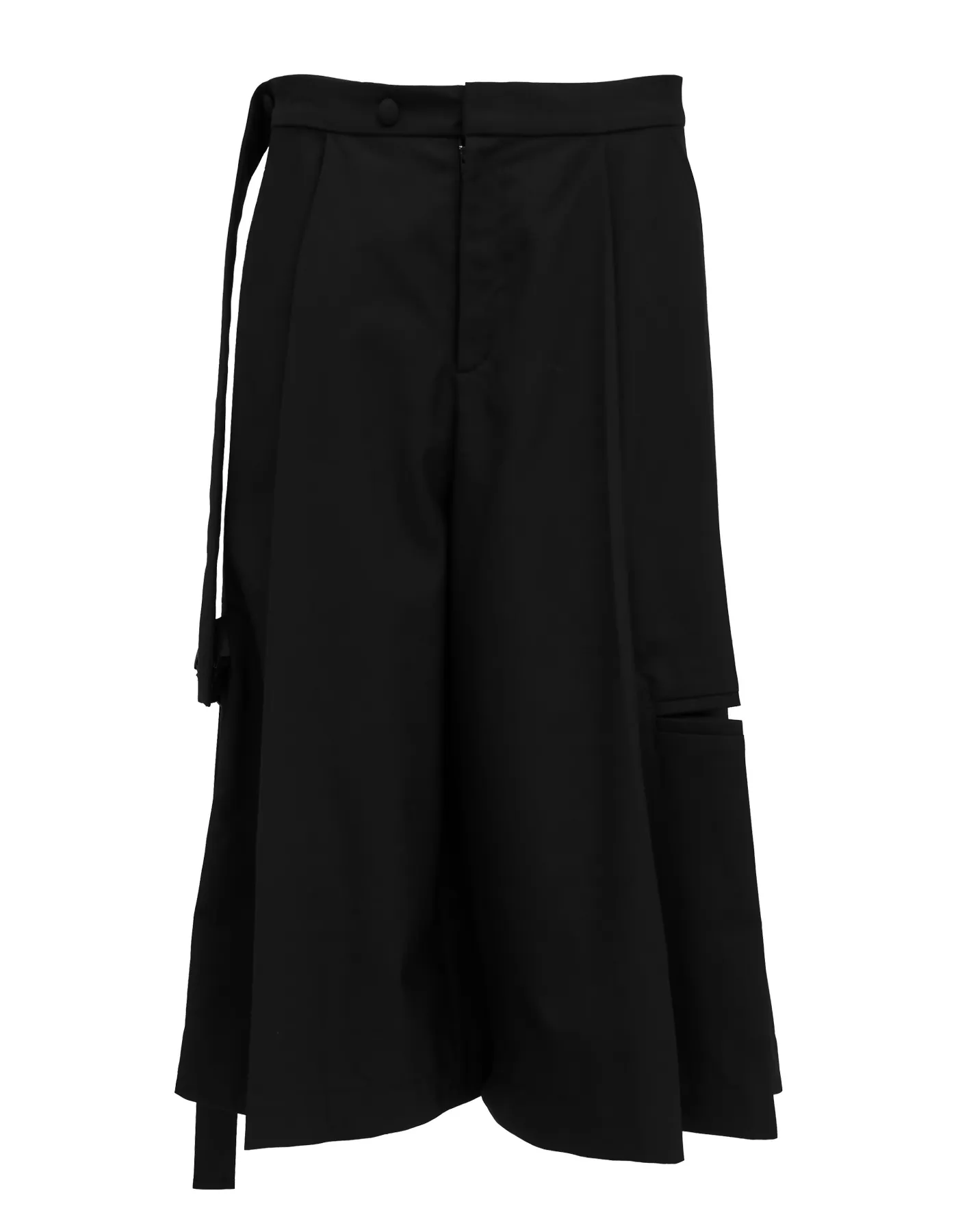 Deconstructed Pleat Japanese-Style Short Wide Pants