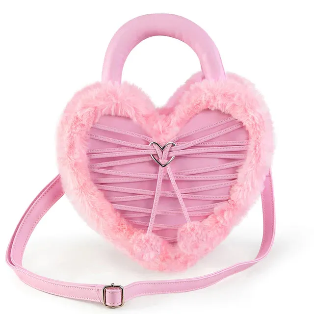 Demonia HB-631 Fux Fur Heart Shaped Purse