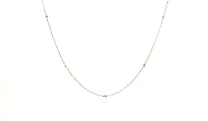 Diamond Bezel Necklace In White Gold