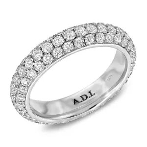 Domed Diamond Pave Eternity Band