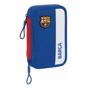 Double Pencil Case F.C. Barcelona Blue Maroon 12.5 x 19.5 x 4 cm (28 Pieces)