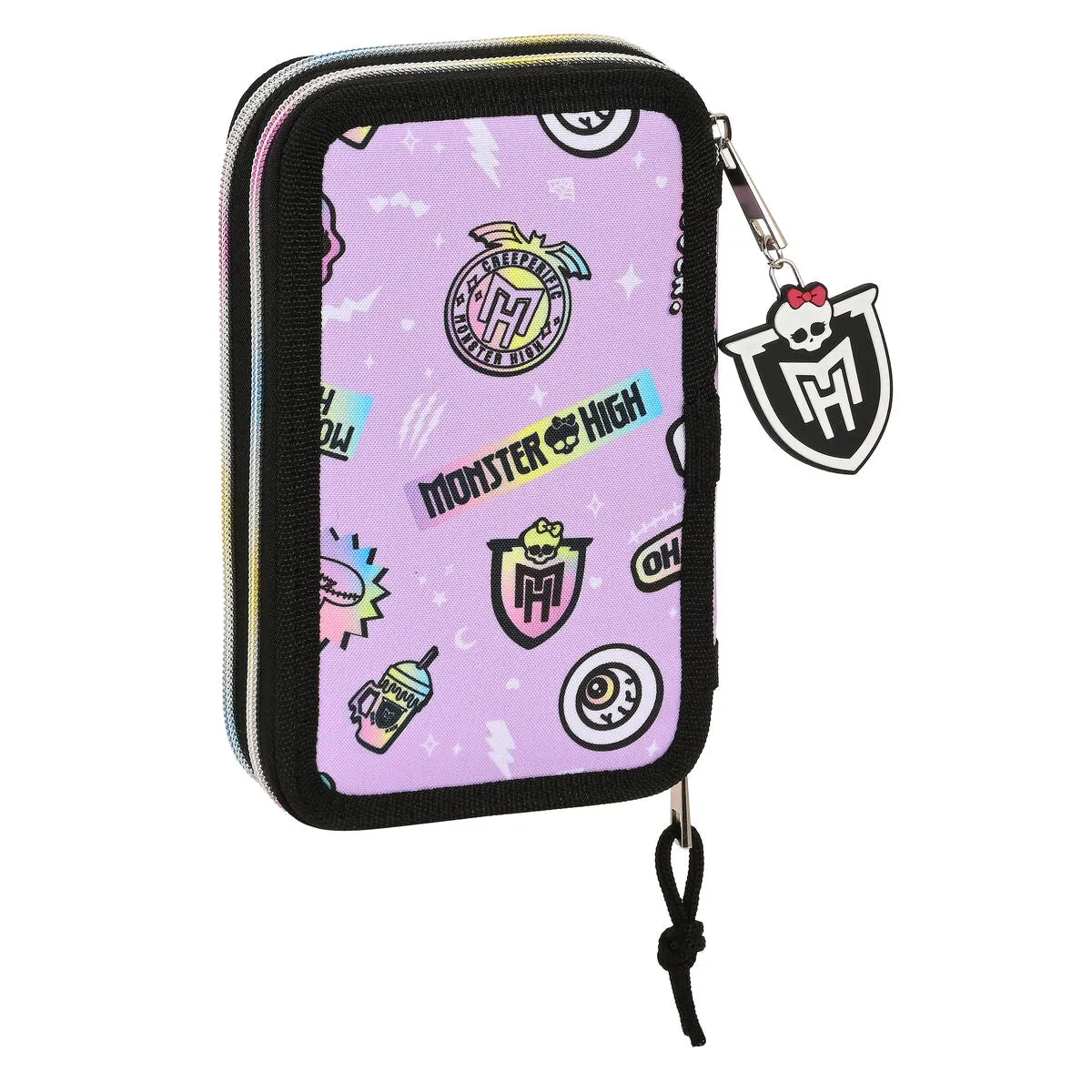 Double Pencil Case Monster High Best boos Lilac 12.5 x 19.5 x 4 cm (28 Pieces)