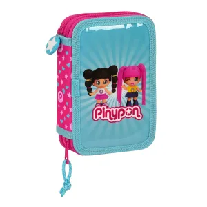 Double Pencil Case Pinypon Blue Pink 12.5 x 19.5 x 4 cm (28 Pieces)