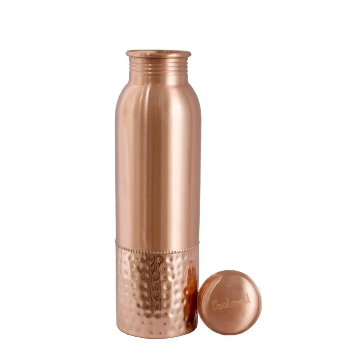 Dual Tone Copper Bottle 1 Ltr | Copper Purity Guarantee Certificate | Free Cotton Bag