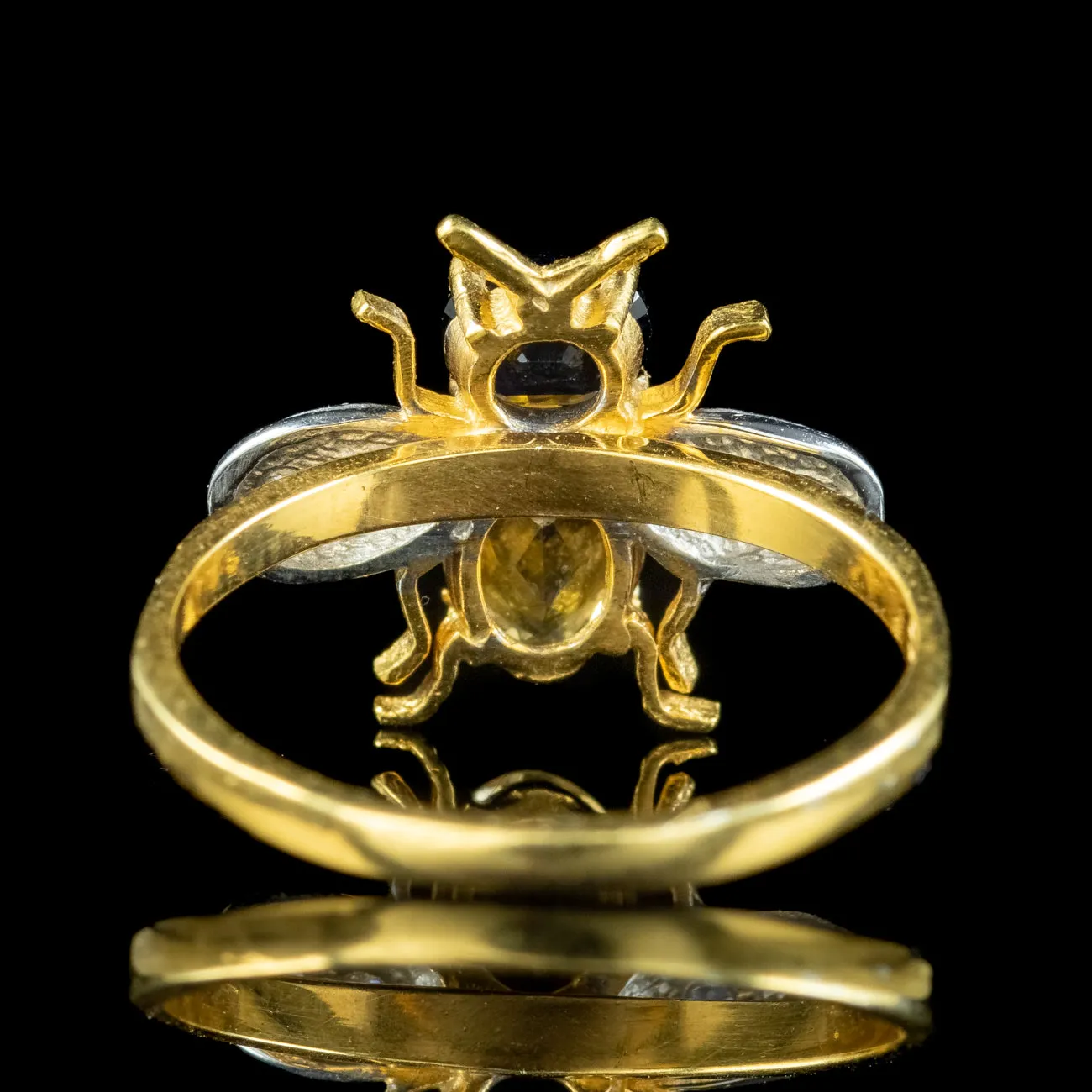 Edwardian Style Citrine Topaz Bee Ring