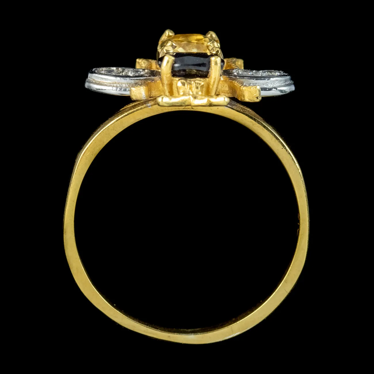 Edwardian Style Citrine Topaz Bee Ring