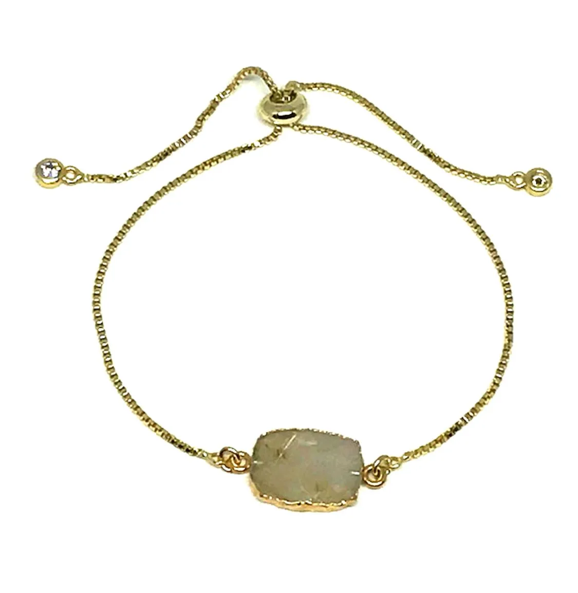 Electroform Stone Pull Bracelet: Rutilated Quartz (PBT748RQZ) Also on Gunmetal Chain