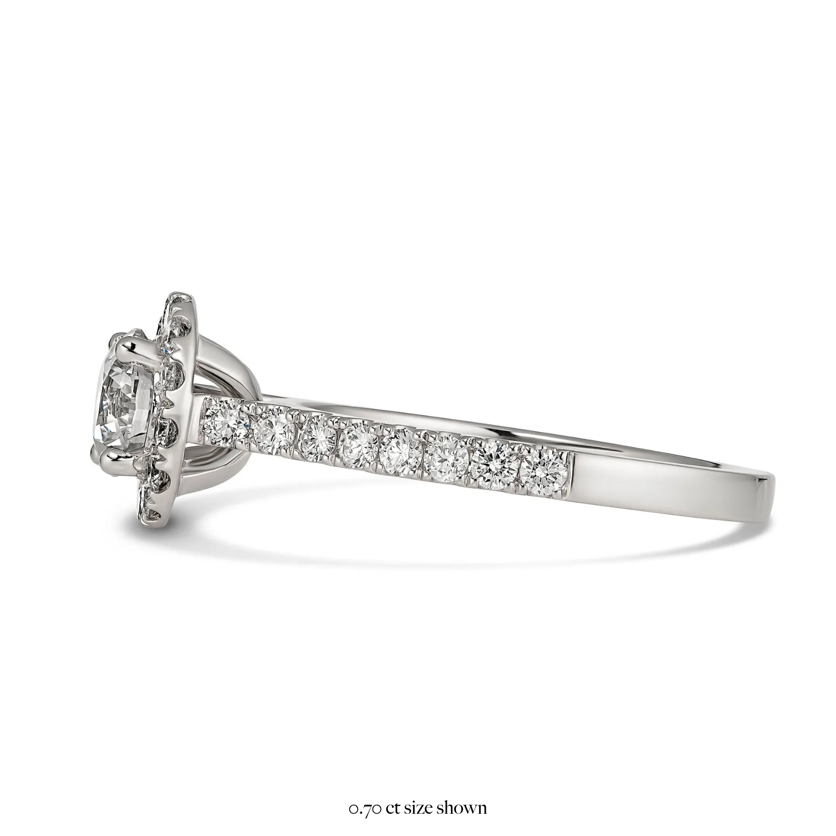 Endless Minelli Round Brilliant Cut Diamond Engagement Ring | 18K White Gold