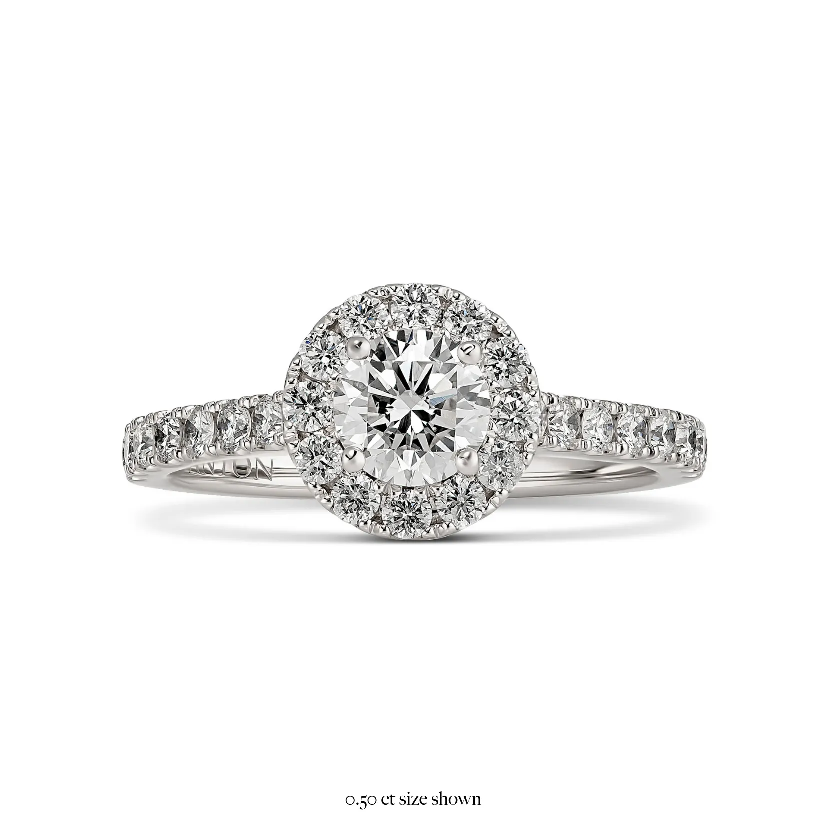 Endless Minelli Round Brilliant Cut Diamond Engagement Ring | 18K White Gold