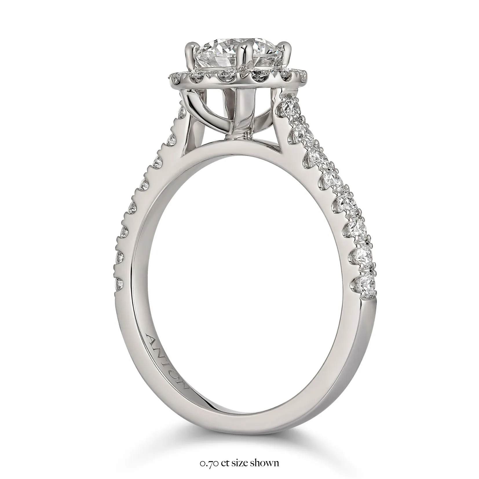 Endless Minelli Round Brilliant Cut Diamond Engagement Ring | 18K White Gold