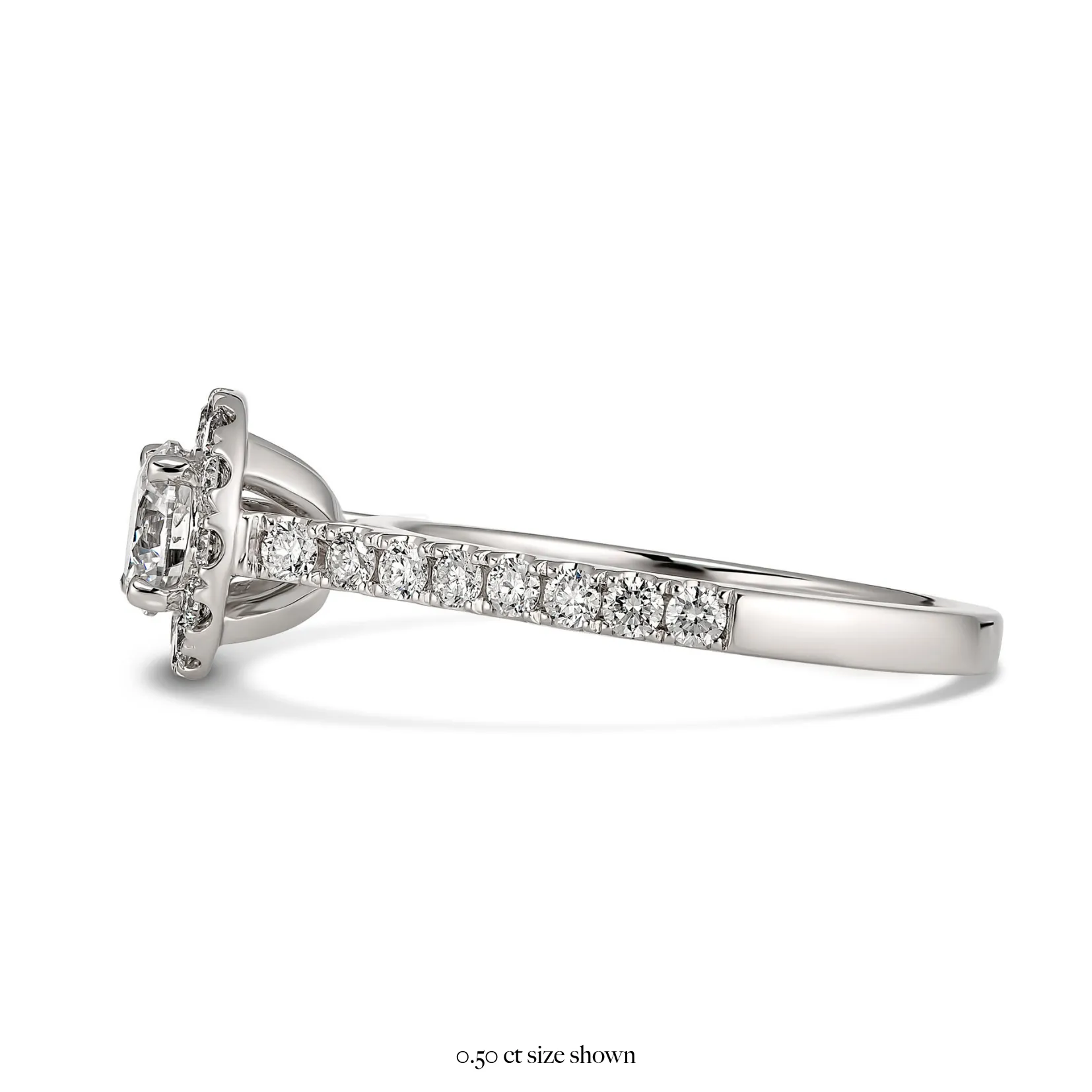 Endless Minelli Round Brilliant Cut Diamond Engagement Ring | 18K White Gold