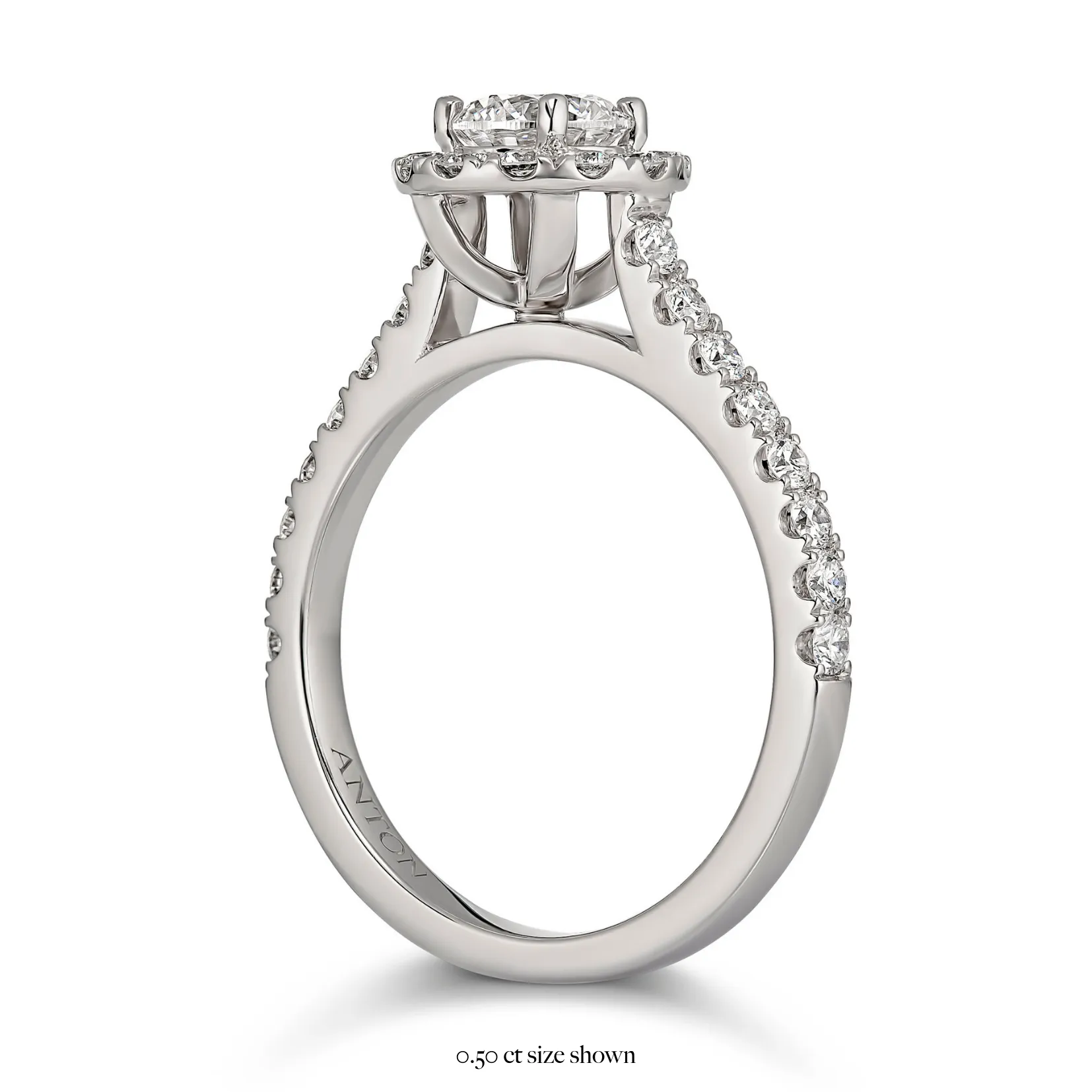 Endless Minelli Round Brilliant Cut Diamond Engagement Ring | 18K White Gold