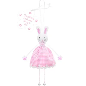 'Every Bunny Needs Some Bunny To Love' Pink Gingham Bunny Decoration