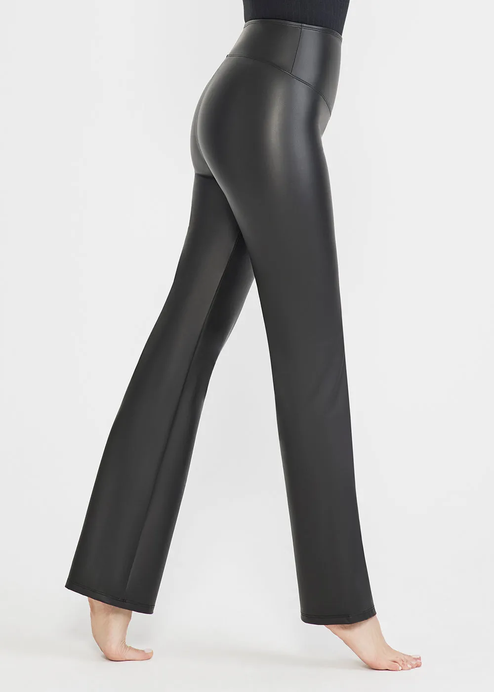 Faux Leather Shaping Bootcut Legging