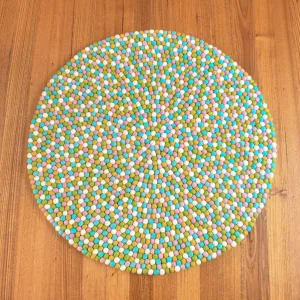 Felt Ball Rug - Jellybean Colours 100cm