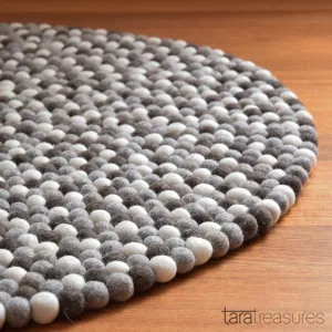 Felt Ball Rug - Pebbles 100cm