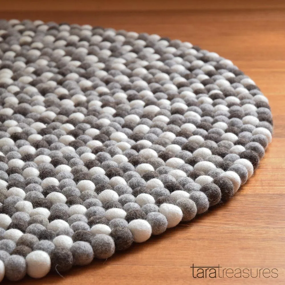 Felt Ball Rug - Pebbles 100cm