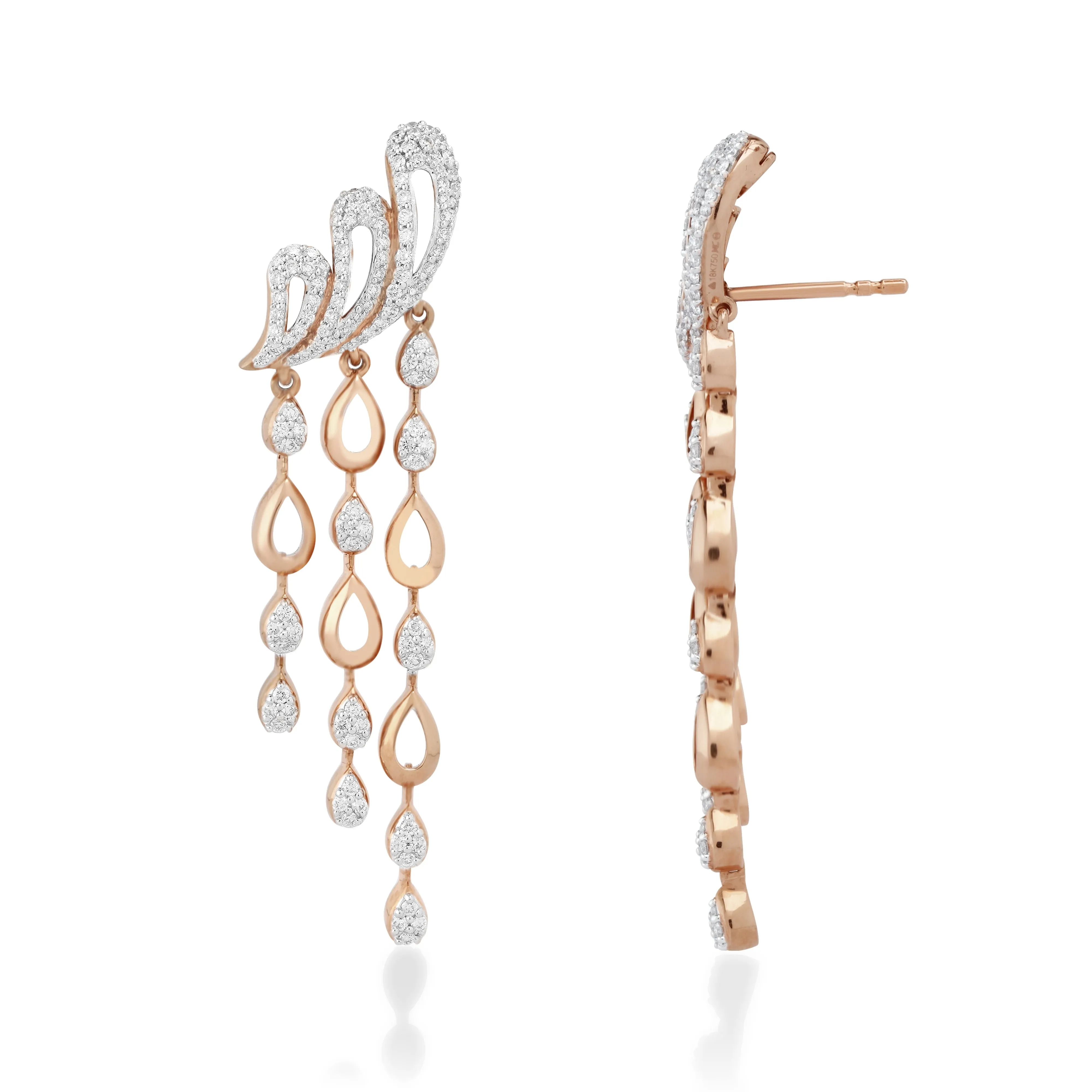 Freeflowing Torrent Diamond Earrings