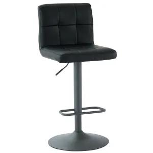 Fusion-Air Lift Stool-Black Faux Leather