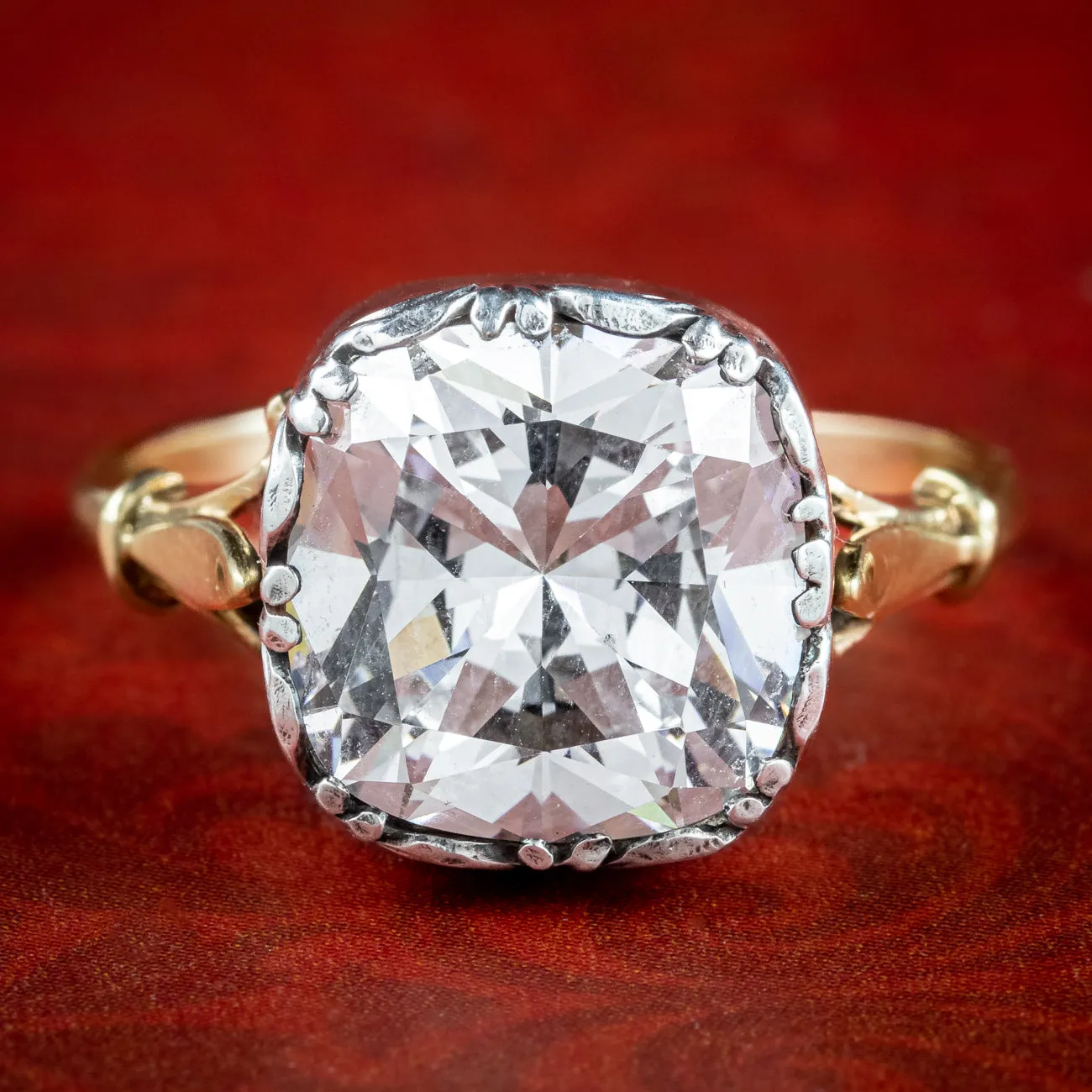 Georgian Style Cushion Cut Paste Solitaire Ring