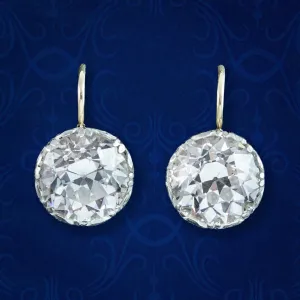 Georgian Style Paste Solitaire Earrings Silver 18ct Gold