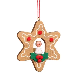 Gingerbread Star with Angel - Christmas Tree Decoration (Pre-Order Item)