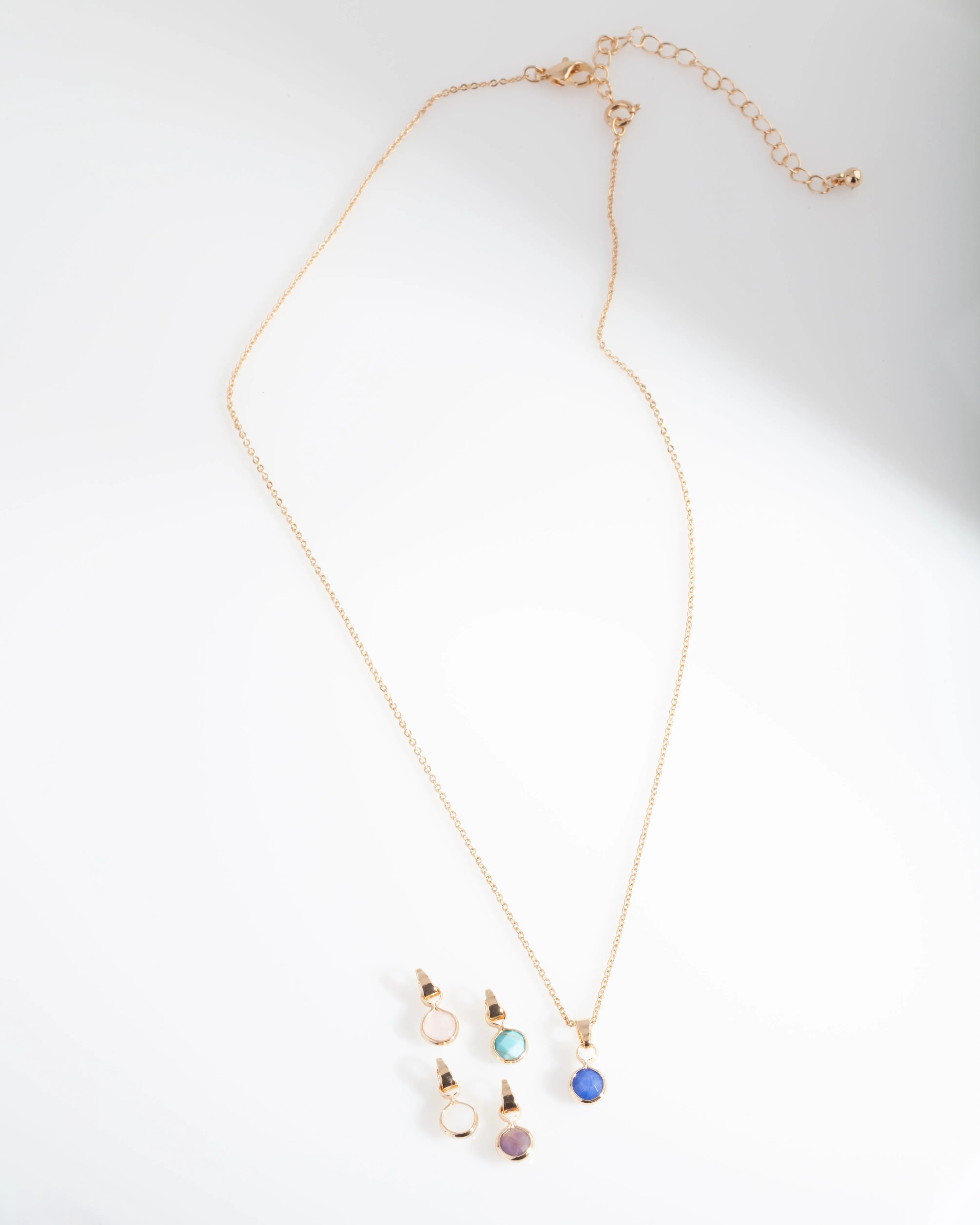 Gold Semi-Precious Charm Necklace