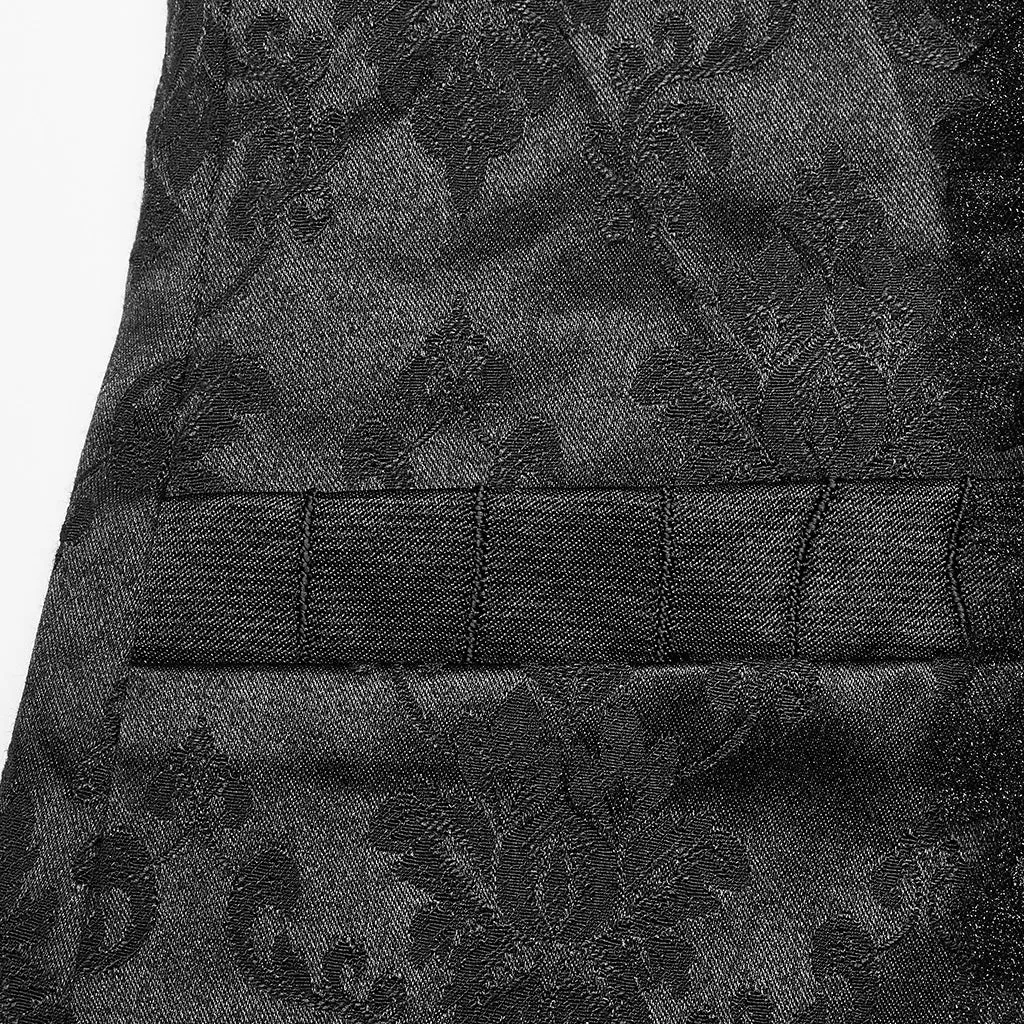 Goth Lace Jacquard Lapel Waistcoat