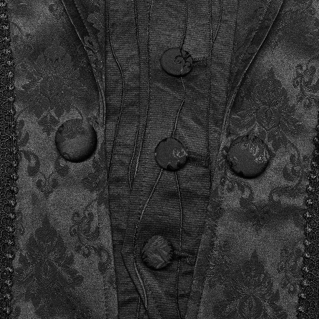 Goth Lace Jacquard Lapel Waistcoat