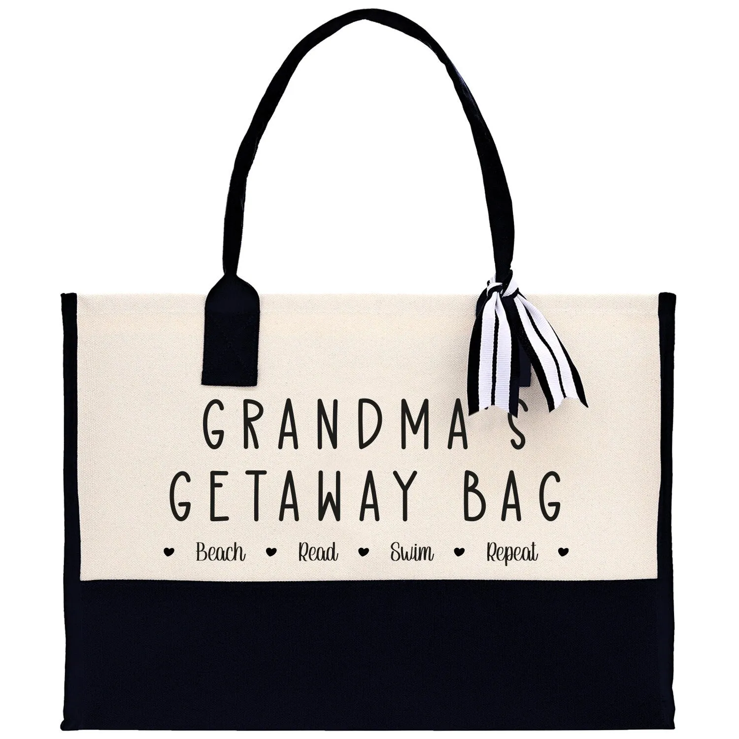 Grandma's Getaway Bag Beach Read Swim Repeat Cotton Canvas Tote Bag Nana Bag Grandma Gift Bag Shopping Bag Mothers Day Gift