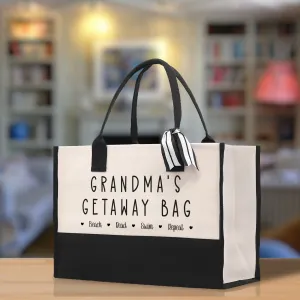 Grandma's Getaway Bag Beach Read Swim Repeat Cotton Canvas Tote Bag Nana Bag Grandma Gift Bag Shopping Bag Mothers Day Gift