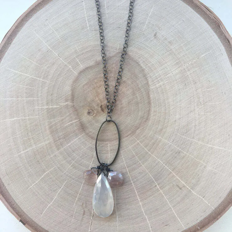 Gunmetal Pendant Short Necklace