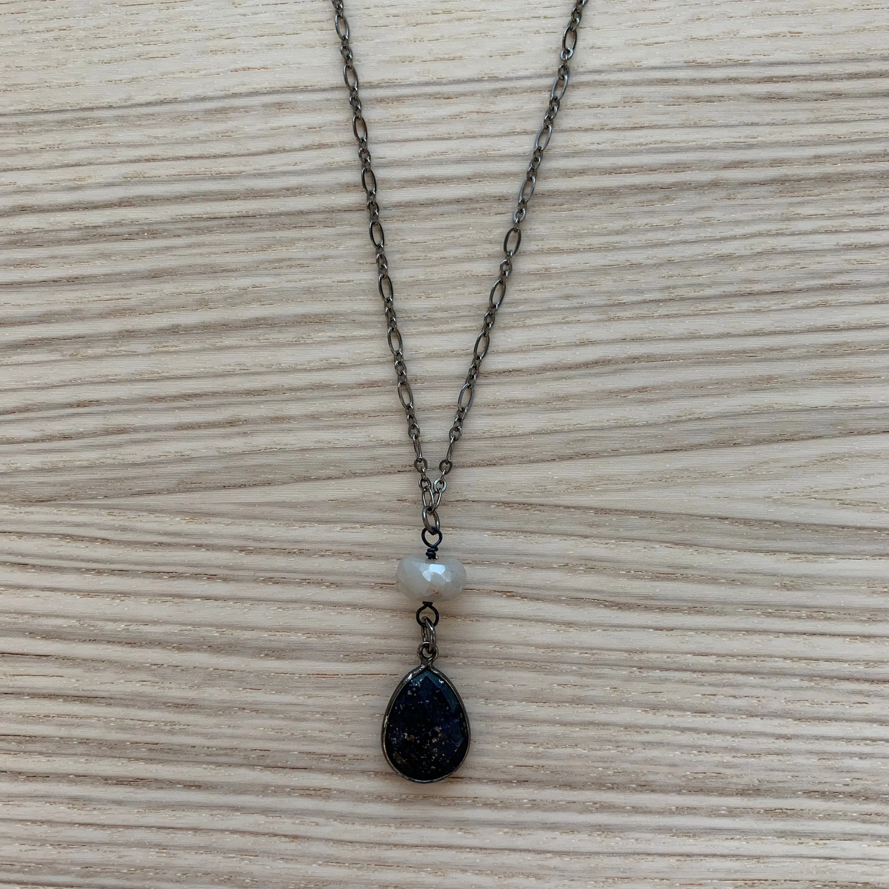 Gunmetal Pendant Short Necklace