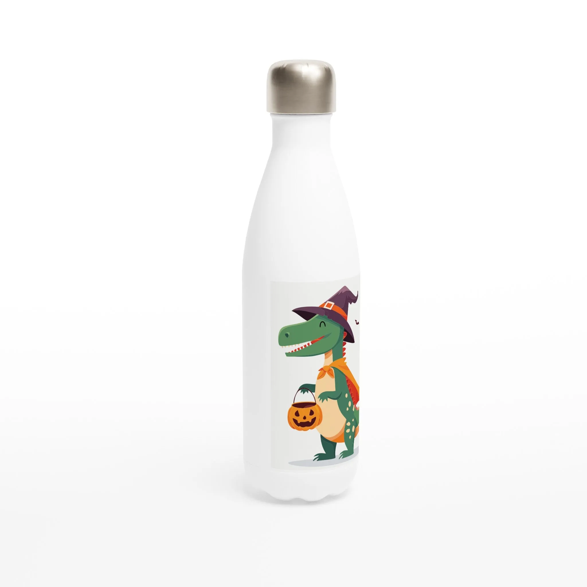 Halloween Tyrannosaurus White 17oz Stainless Steel Water Bottle