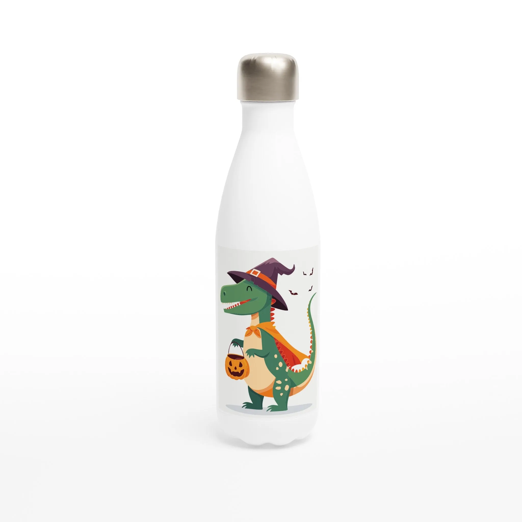 Halloween Tyrannosaurus White 17oz Stainless Steel Water Bottle