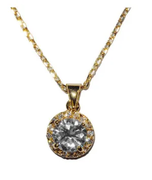 Halo Petite Gold Pendant Necklace