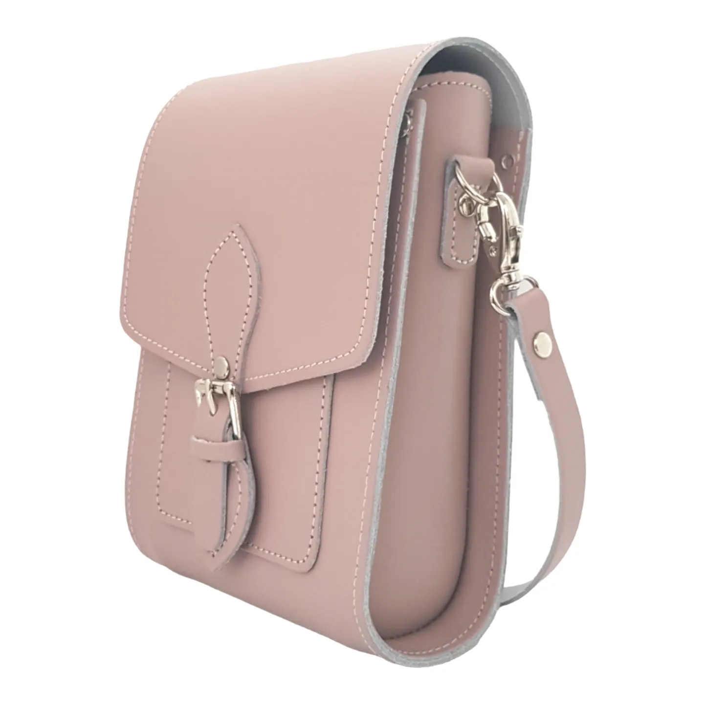 Handmade Leather Festival Phone Bag - Rose Quartz