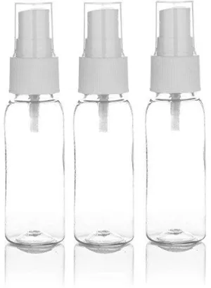 Healthvit Empty 60ml Reffilable Transparent Spray Bottle - Pack of 3 For makeup,cosmetic,Scent Spray, perfumes ,toiletries liquid containers