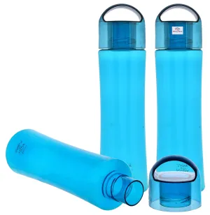 Heart Home Plastic Water Bottle- 1 Litre, Pack of 3 (Blue)