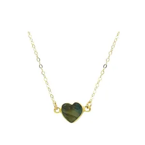 Heart: Semi Precious Stone Necklace: Labradorite (NGCH67LD)