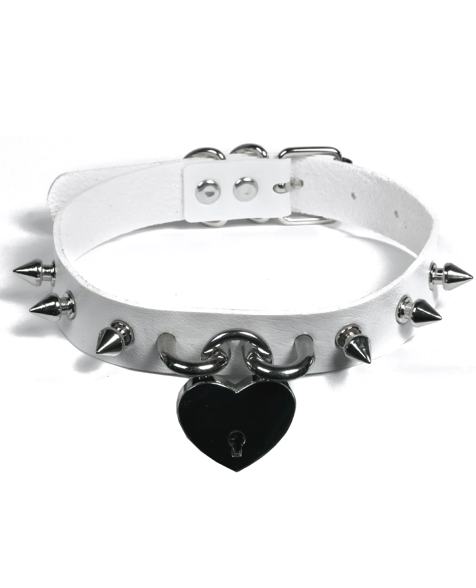 HEART SPIKED PADLOCK COLLAR - FUTURE LOVERS