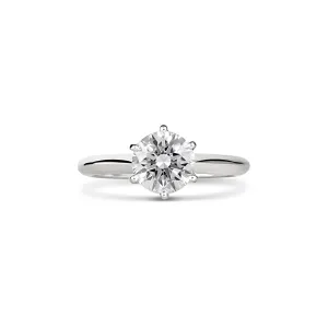 Hot Rocks® Monroe Round Brilliant Cut Diamond Engagement Ring | 18K White Gold