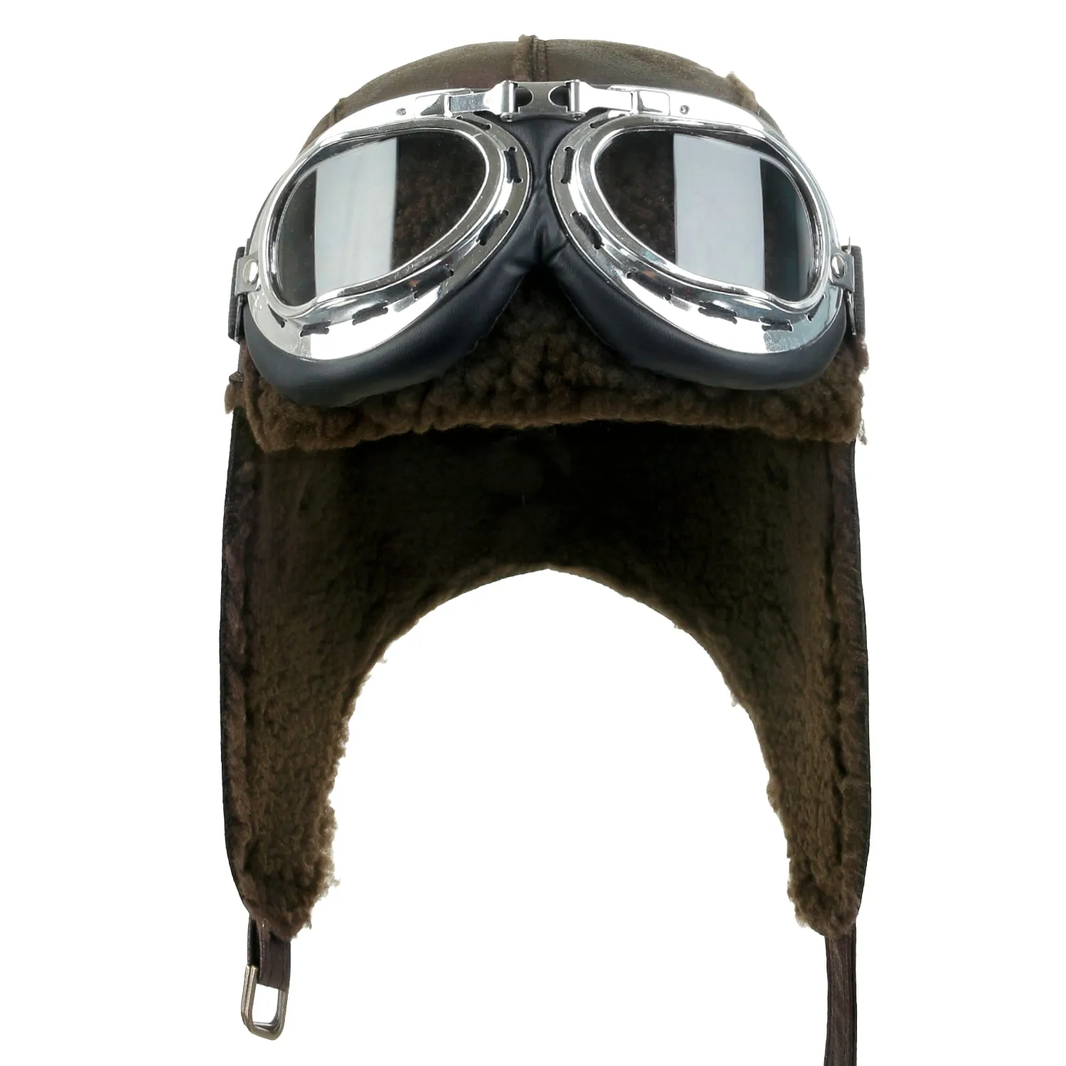 ililily Aviator Hat Winter Snowboard Fur Ear Flaps Trooper Trapper Pilot Goggles