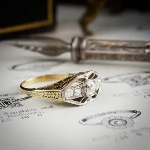 Intricately Detailed and Uniquely Beautiful Vintage Filigree Diamond Ring