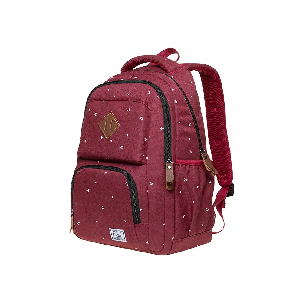 KAUKKO Backpack for School, K8008-1 ( Red / 18.9L )