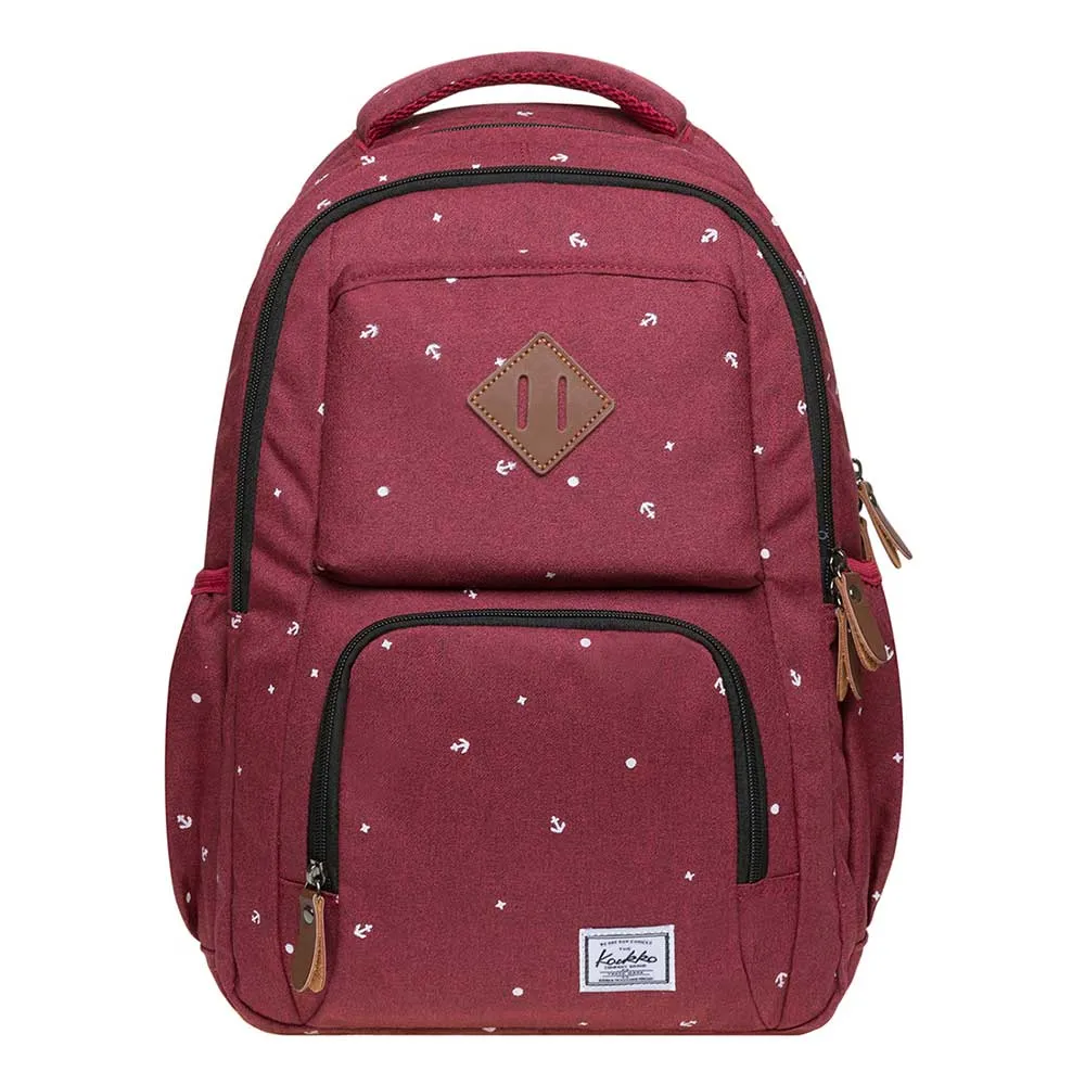 KAUKKO Backpack for School, K8008-1 ( Red / 18.9L )